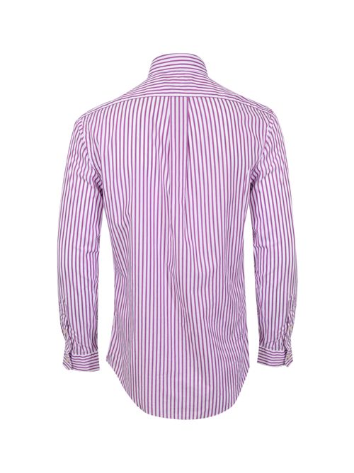 Camicia a righe in popeline di cotone White/violet POLO RALPH LAUREN | 710B15595004